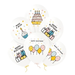 Balony urodziny dekoracja napis happy birthday 6x